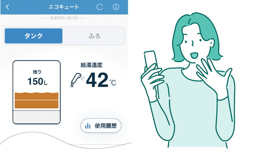 残り湯量表示イメージ画像